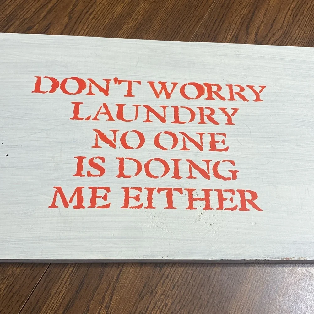 “5/$20” Handmade ready to hang wood laundry sign